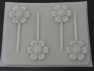 524 Retro Flower Chocolate or Hard Candy Lollipop Mold